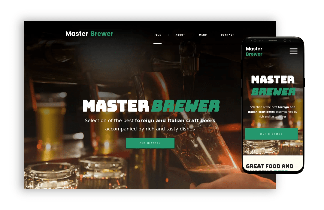 ai website builder - bar website template 1