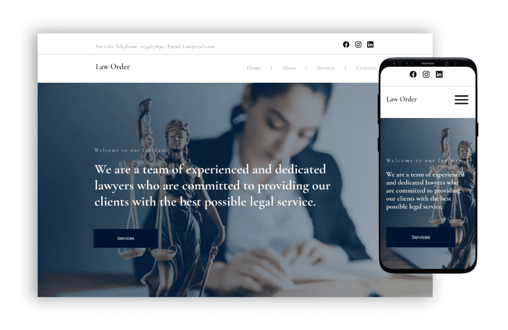 ai website builder - business services website template 1