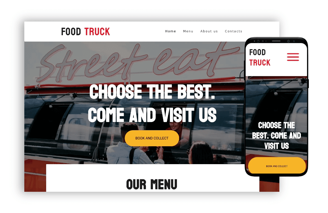 ai website builder - fast food website template 1