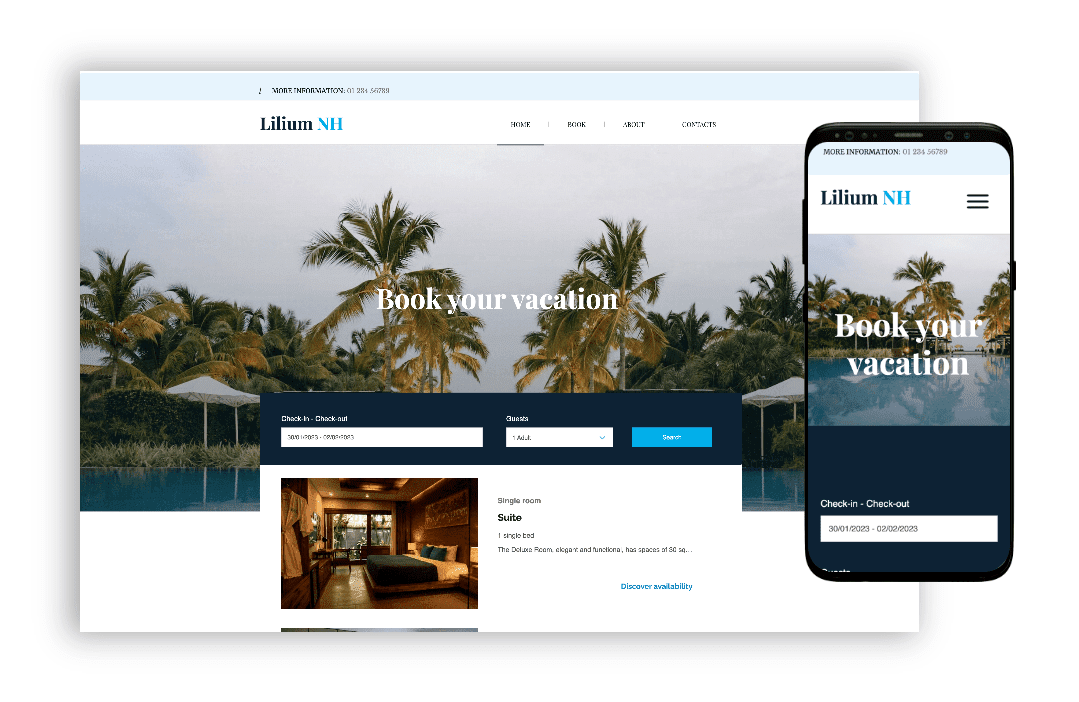 ai website builder - hotel booking website template 1