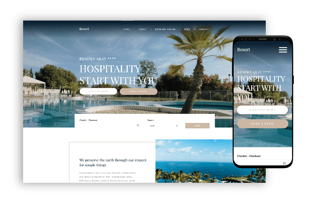 ai website builder - hotel booking website template 3