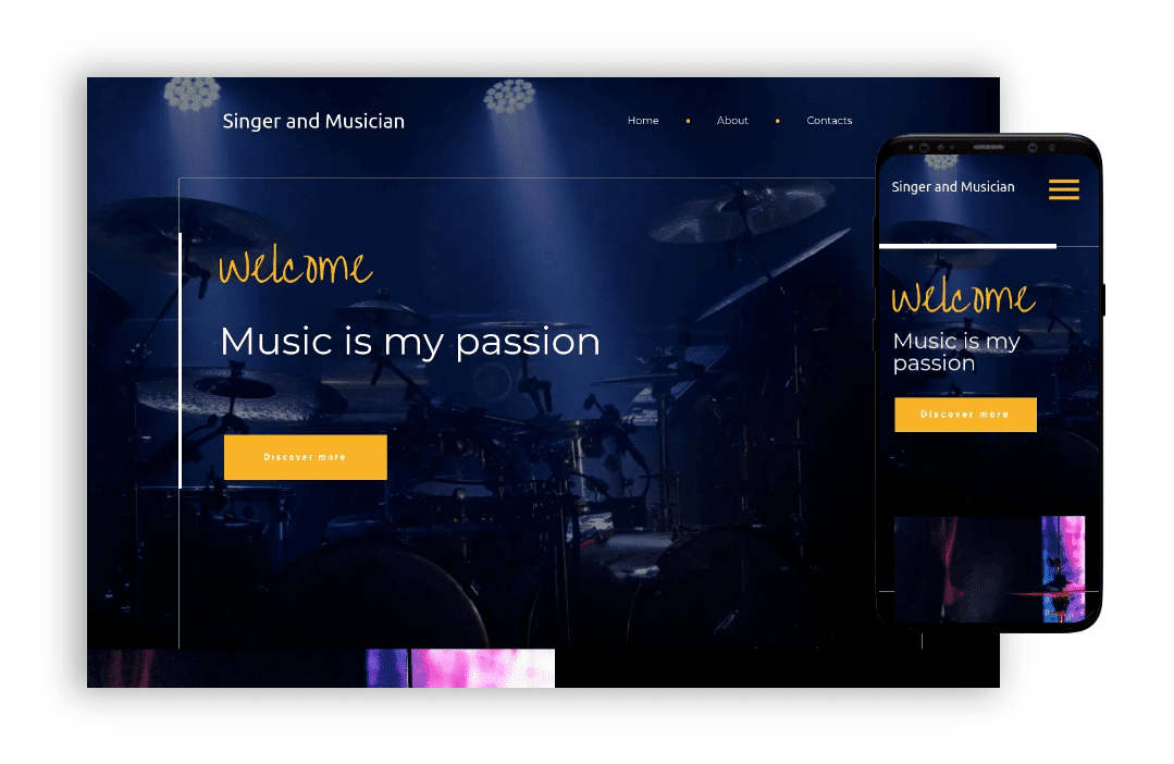 ai website builder - musician personal website template 1