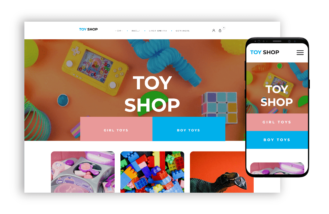 ai website builder - toys e-commerce website template 1
