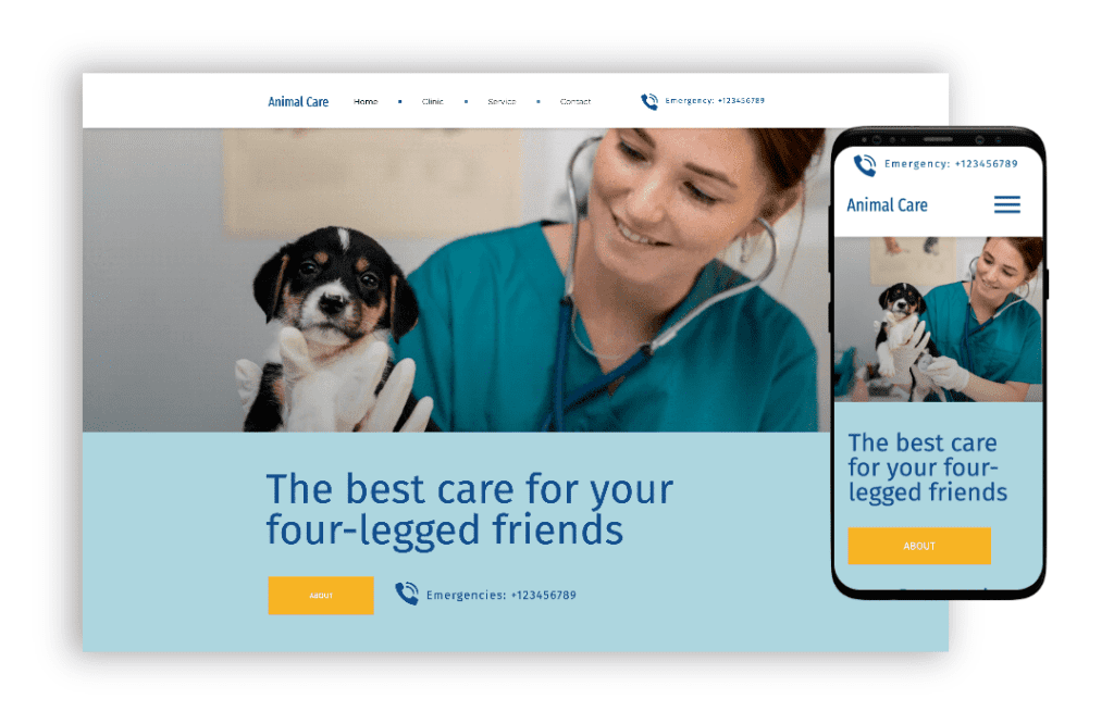 ai website builder - vet services website template 2